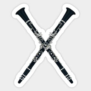 Clarinets Forming an X Sticker